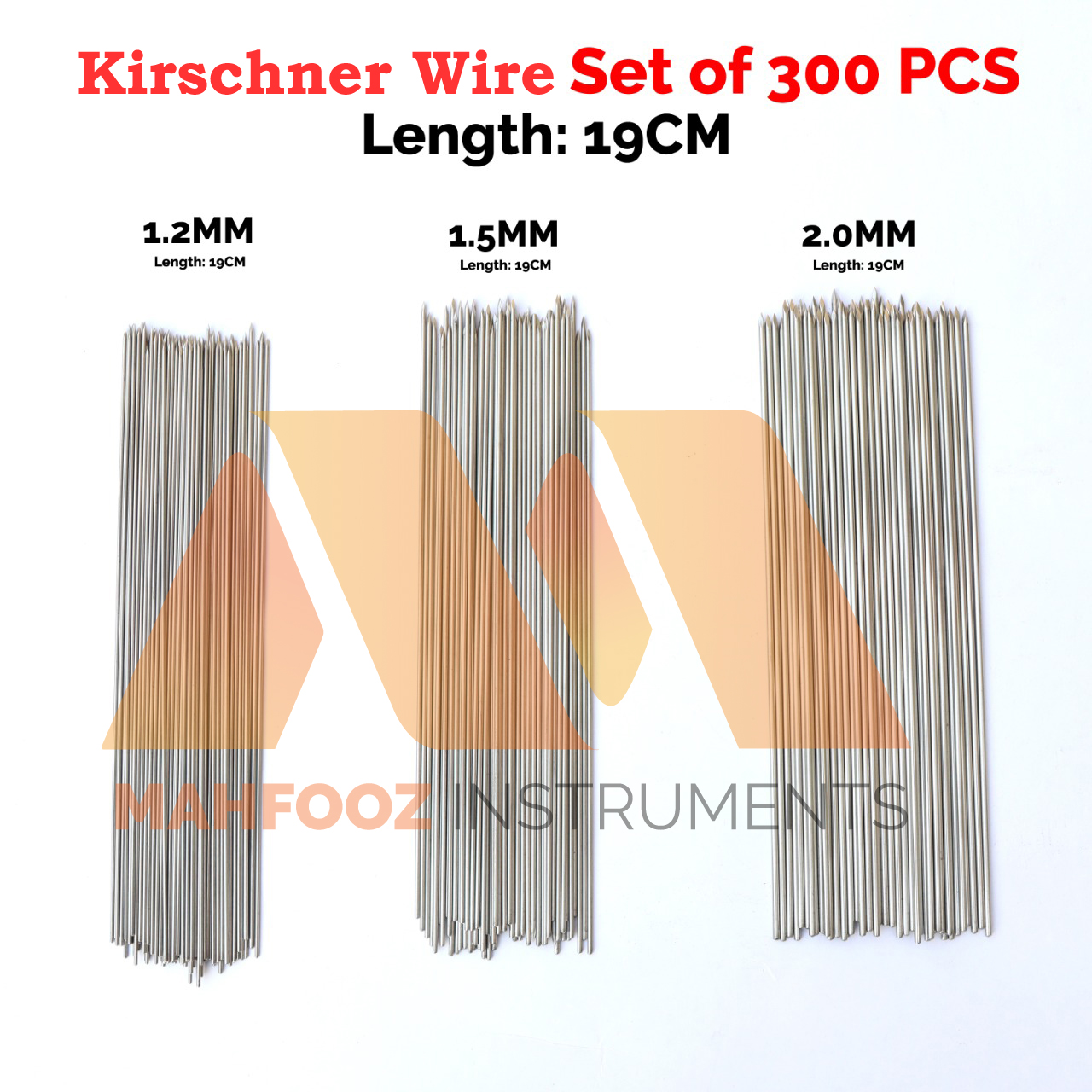 Kirschner Wire Orthopedic Set Of 300 Pcs